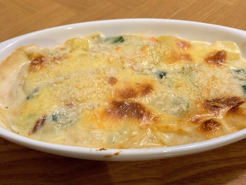 鮭とほうれん草の味噌グラタン